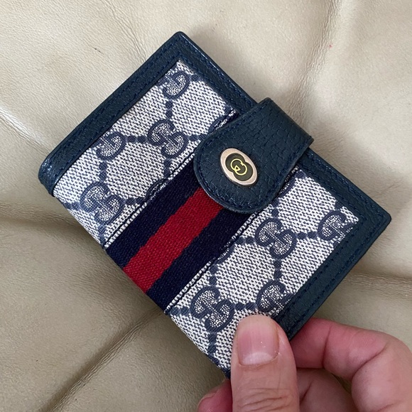Vintage Gucci COA Men's Credit Card Wallet GG Supreme Ophidia Sherry Web Stripe - Picture 3 of 11